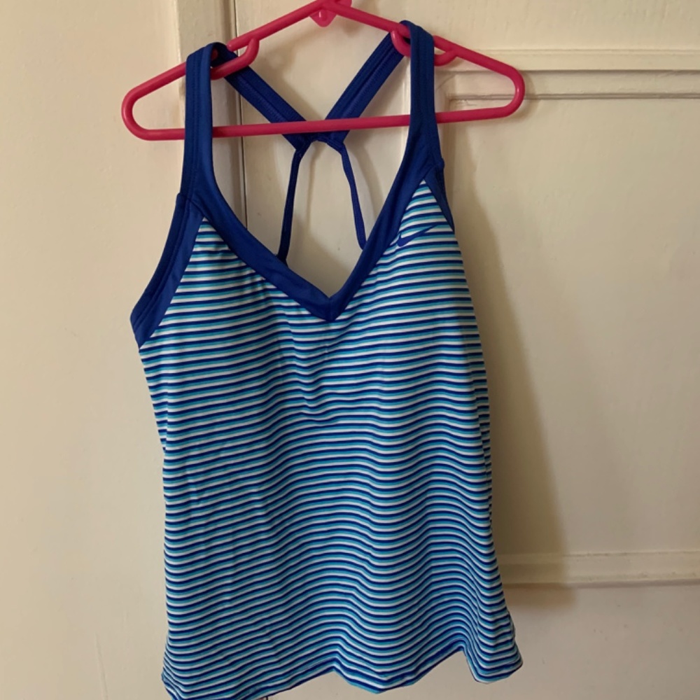 NWT Nike stripe v neck tankini